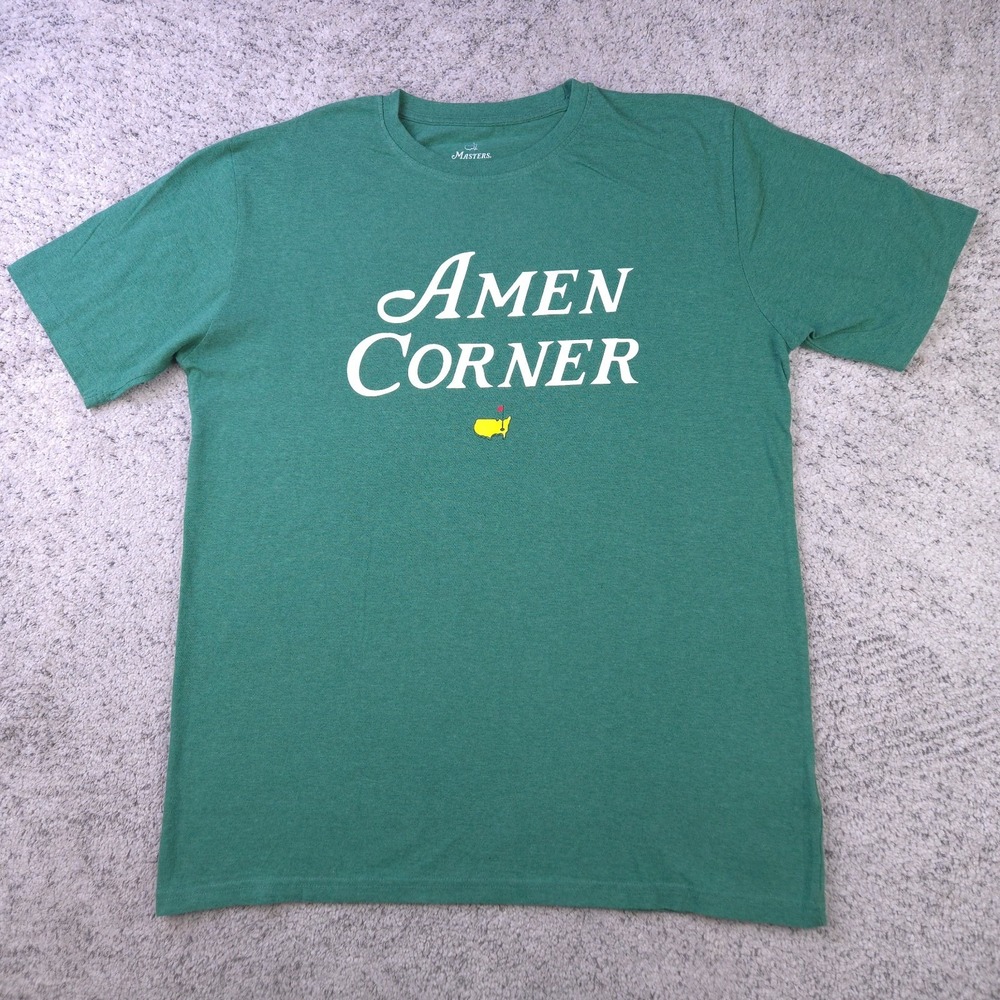 Masters Shirt Mens Large Golf Amen Corner Graphic Tee Green American Needle